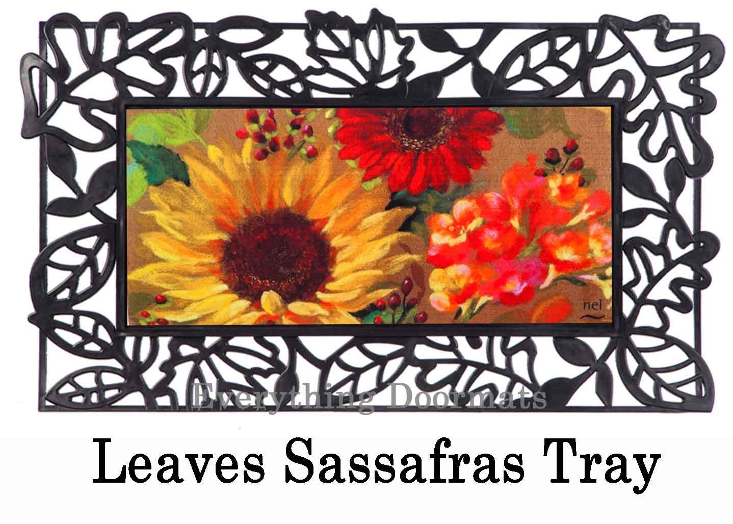 Sassafras Fall Floral Insert Mat 10 x 22 Doormat