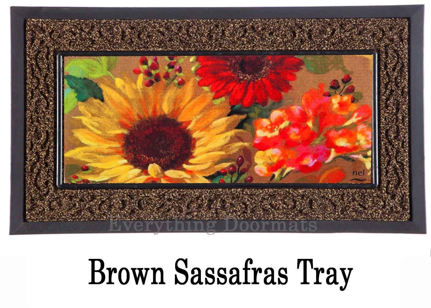 Sassafras Fall Floral Insert Mat 10 x 22 Doormat