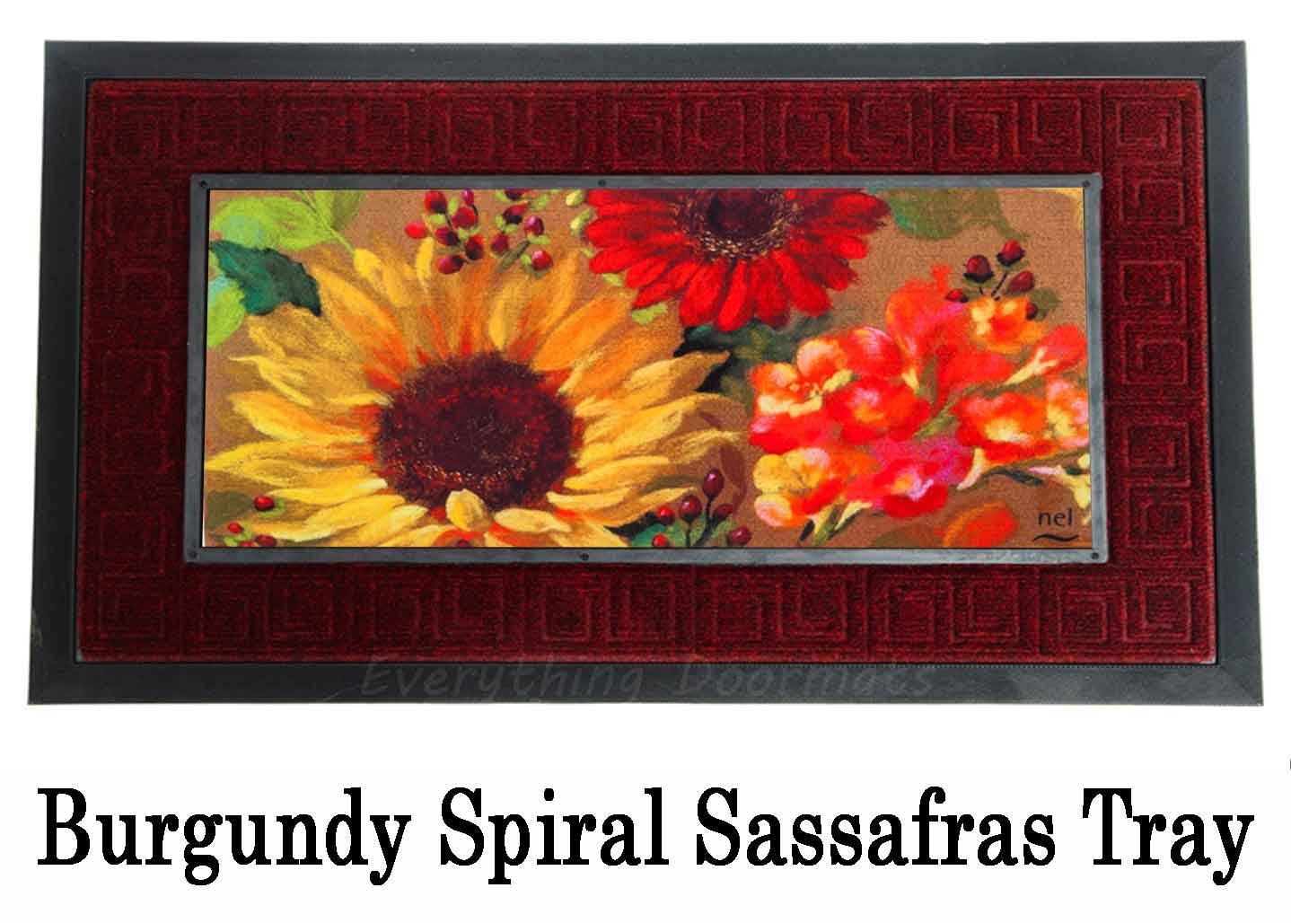 Sassafras Fall Floral Insert Mat 10 x 22 Doormat