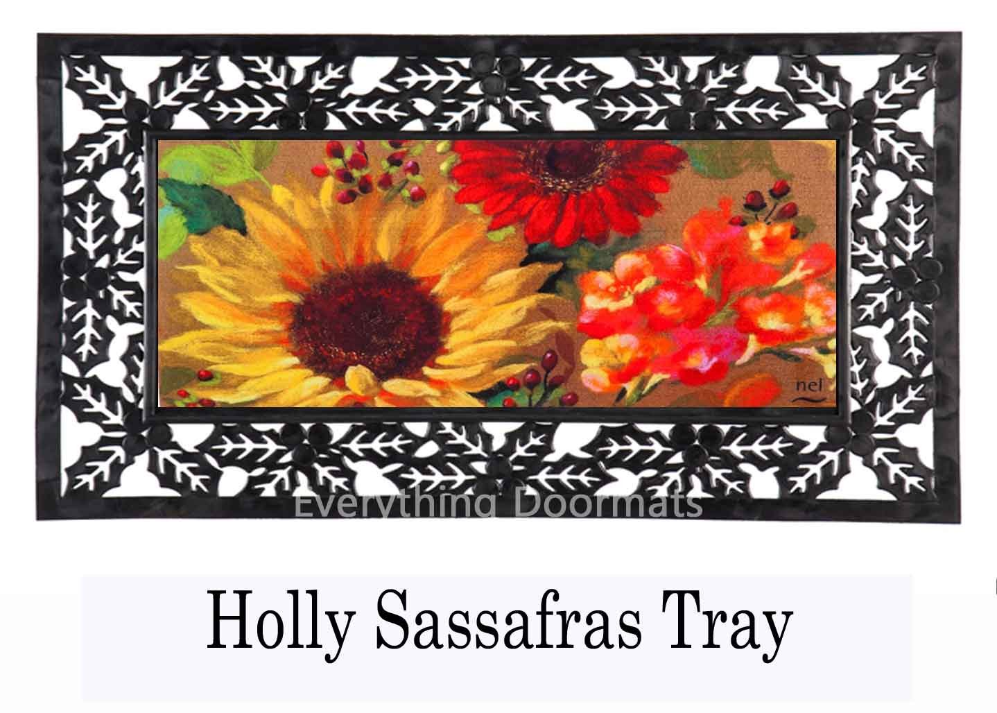 Sassafras Fall Floral Insert Mat 10 x 22 Doormat