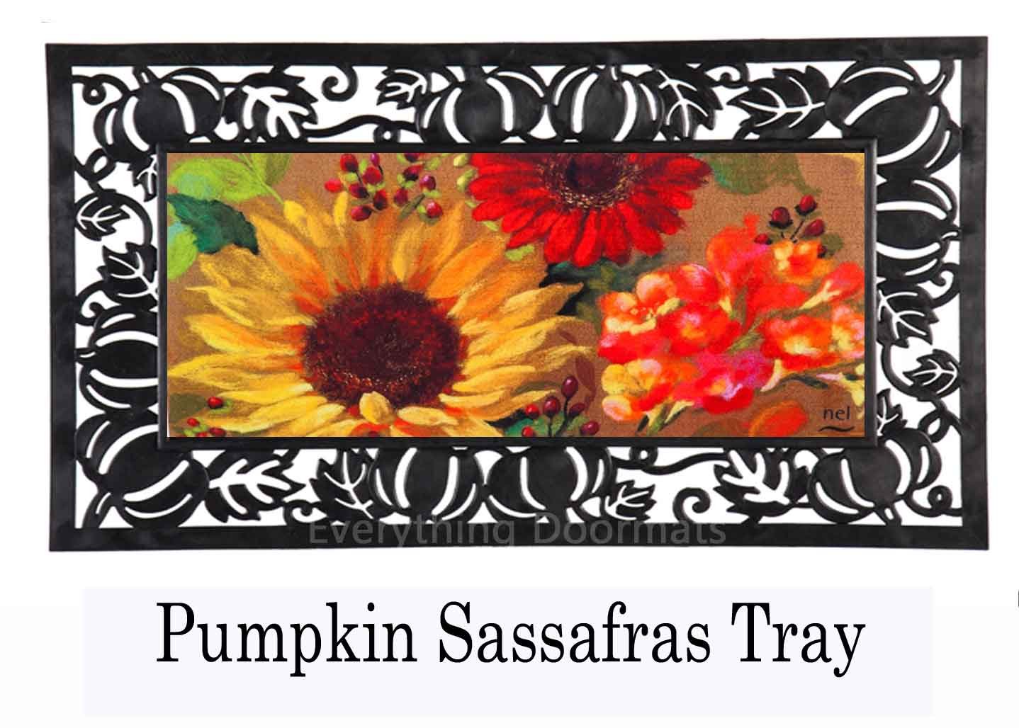Sassafras Fall Floral Insert Mat 10 x 22 Doormat