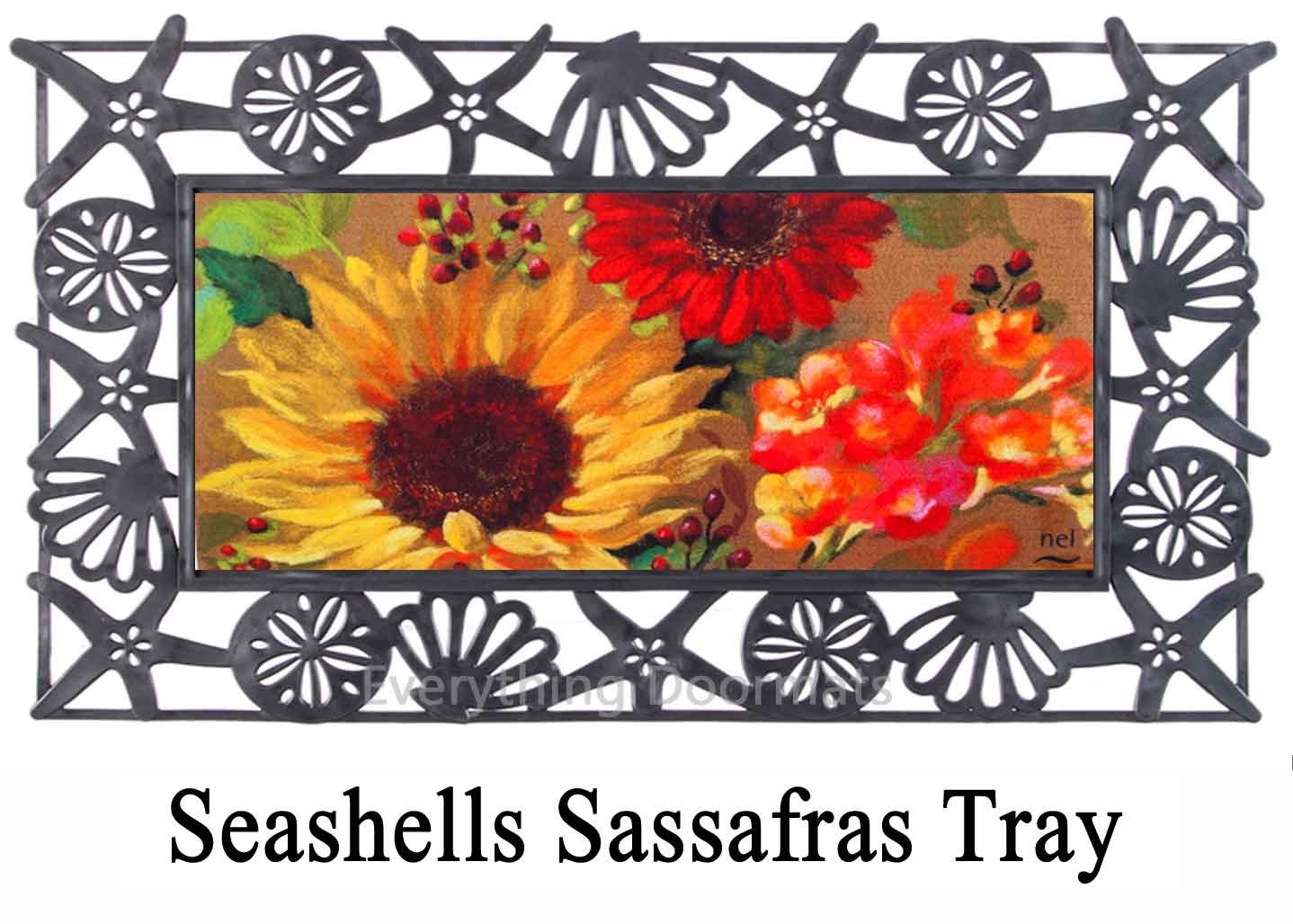 Sassafras Fall Floral Insert Mat 10 x 22 Doormat
