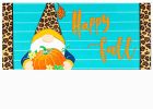 Fall Gnome with Pumpkin Sassafras Mat - 10 x 22 Insert Doormat