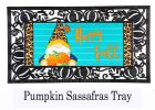 Fall Gnome with Pumpkin Sassafras Mat - 10 x 22 Insert Doormat