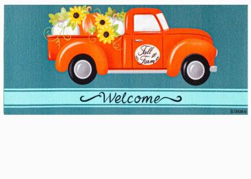 Fall Sunflower Truck Sassafras Mat - 10 x 22 Insert Doormat