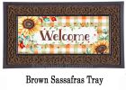 Farmhouse Fall Wreath Sassafras Mat - 10 x 22 Insert Doormat