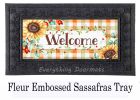 Farmhouse Fall Wreath Sassafras Mat - 10 x 22 Insert Doormat