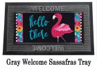 Flamingo Stripes & Flowers Sassafras Mat - 10x22 Insert Doormat