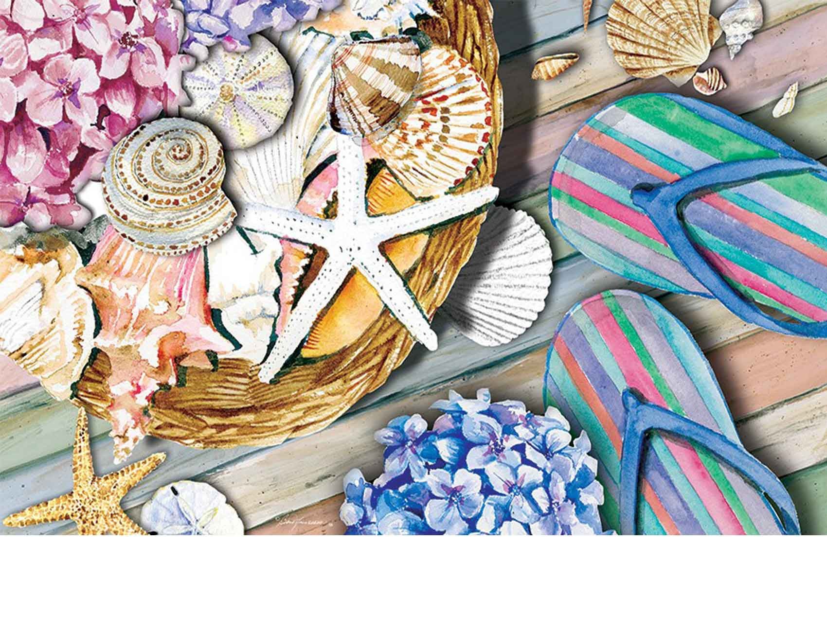 Indoor Outdoor Flip Flops Shells Insert Doormat 18x30