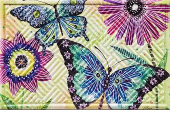 Hatch Embossed Floral Flight Doormat - 19 x 30