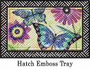 Hatch Embossed Floral Flight Doormat - 19 x 30