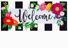 Floral Stripe Welcome Sassafras Mat - 10 x 22 Insert Doormat