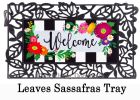 Floral Stripe Welcome Sassafras Mat - 10 x 22 Insert Doormat