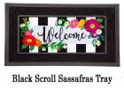 Floral Stripe Welcome Sassafras Mat - 10 x 22 Insert Doormat