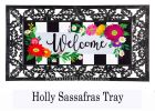 Floral Stripe Welcome Sassafras Mat - 10 x 22 Insert Doormat