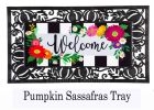Floral Stripe Welcome Sassafras Mat - 10 x 22 Insert Doormat