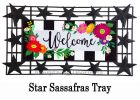 Floral Stripe Welcome Sassafras Mat - 10 x 22 Insert Doormat