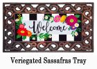 Floral Stripe Welcome Sassafras Mat - 10 x 22 Insert Doormat