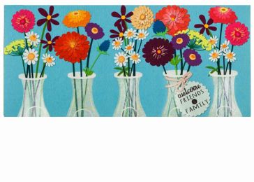 Sassafras Floral Milk Bottles Switch Mat - 10 x 22 Insert Doormat