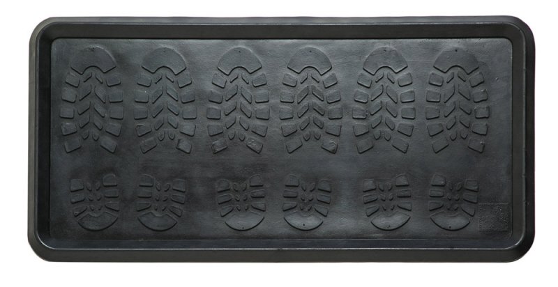 Extra Large Rubber Boot Tray Wet Shoe Mat 32 x 16, Footprints