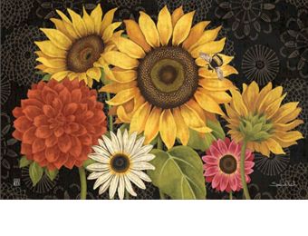 Indoor & Outdoor French Flowers MatMates Doormat-18x30