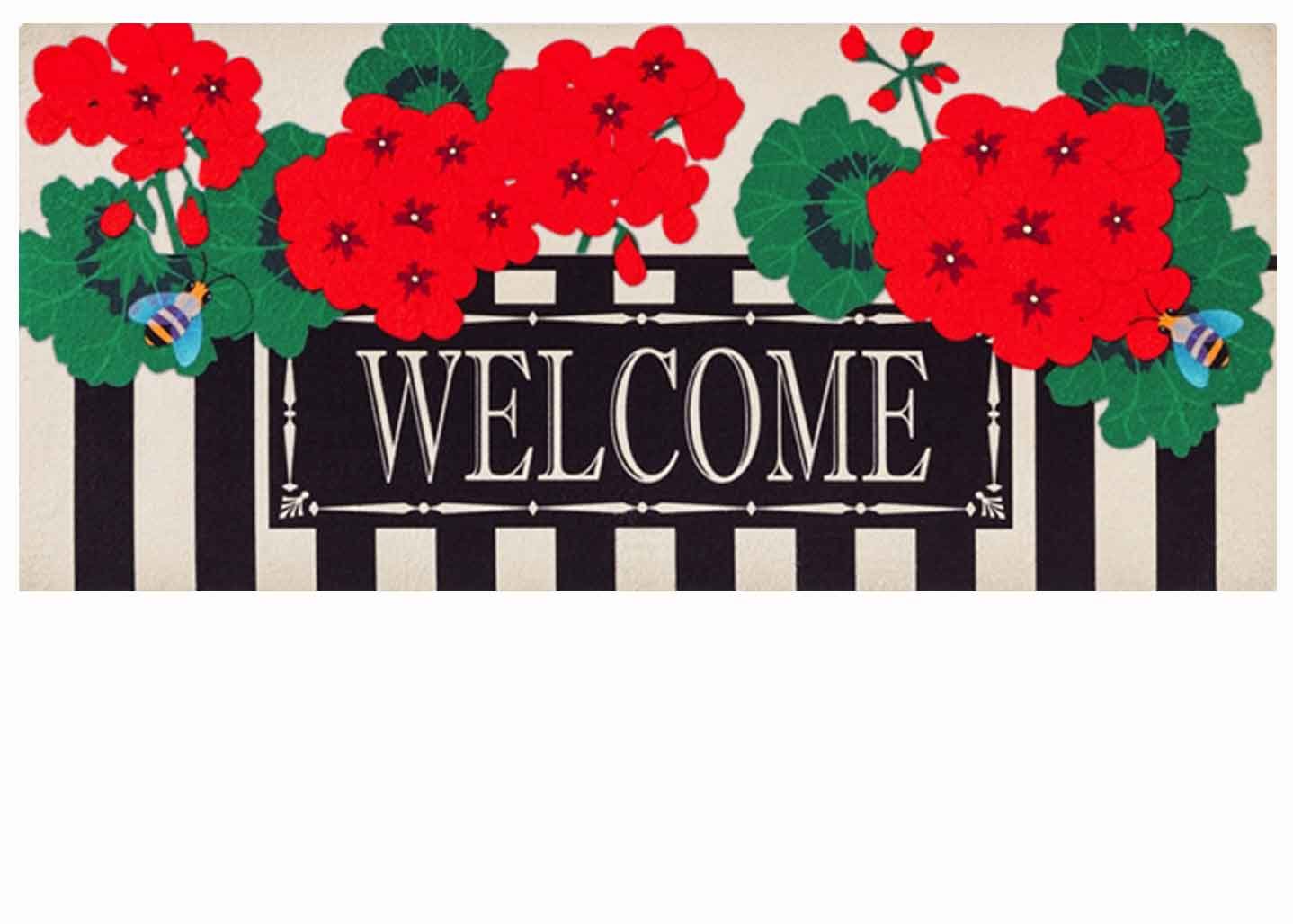 Sassafras Geranium Welcome Mat 10 X 22 Insert Doormat