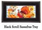 Gingham Turkey Sassafras Mat - 10 x 22 Insert Doormat