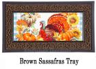 Gingham Turkey Sassafras Mat - 10 x 22 Insert Doormat