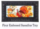 Gingham Turkey Sassafras Mat - 10 x 22 Insert Doormat