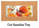 Gingham Turkey Sassafras Mat - 10 x 22 Insert Doormat