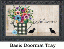 Gingham Watering Can Indoor & Outdoor Insert Doormat - 18 x 30