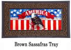 God Bless America Eagle Sassafras Mat - 10 x 22 Insert Doormat