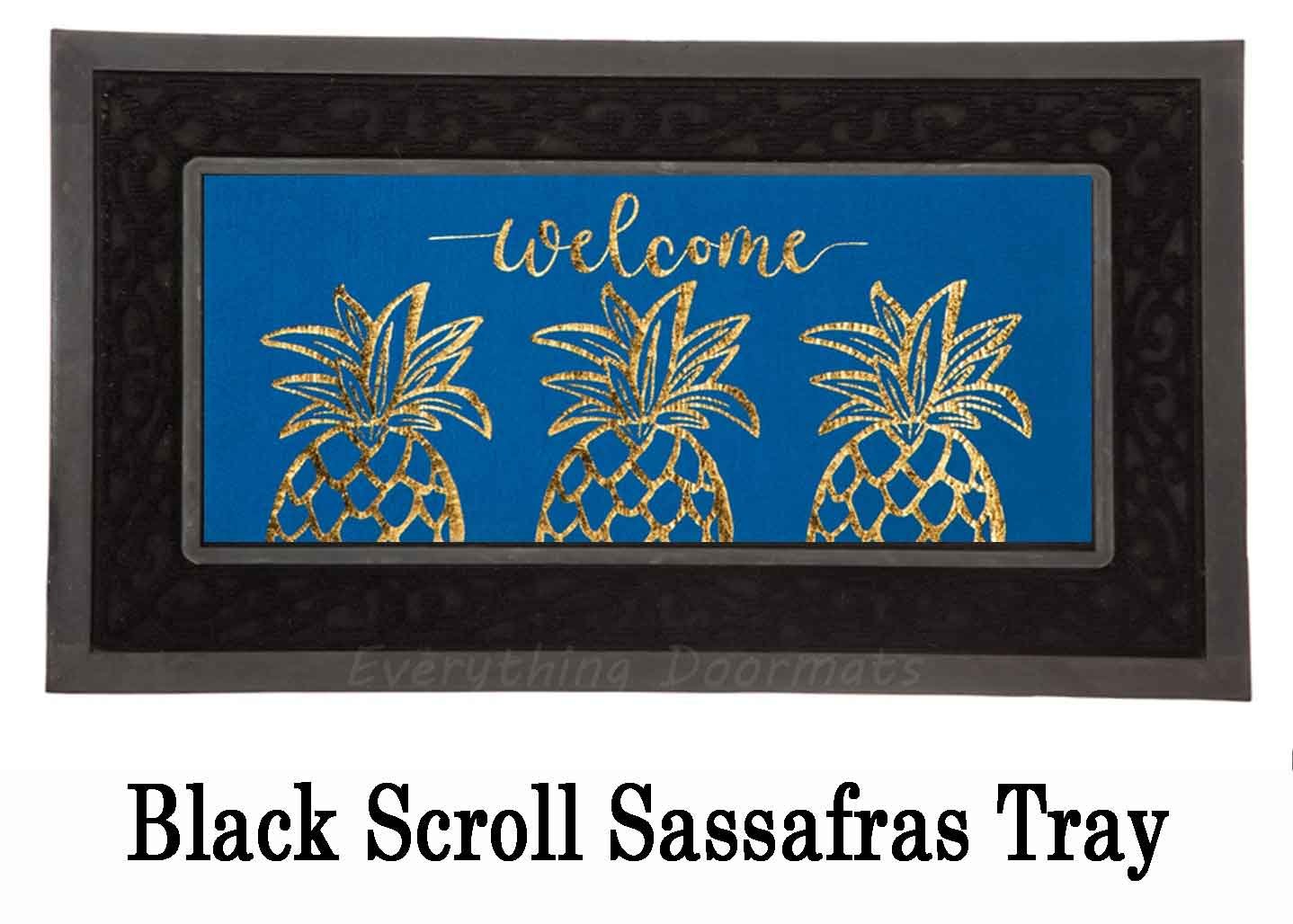 Sassafras Golden Pineapple Mat 10 x 22 Insert Doormat