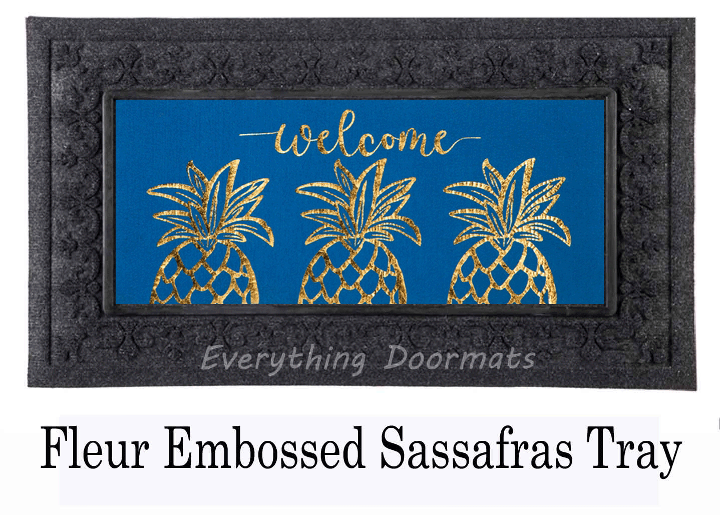 Sassafras Golden Pineapple Mat 10 x 22 Insert Doormat