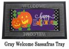 Halloween Jack-O-Lanterns Sassafras Mat - 10 x 22 Insert Doormat
