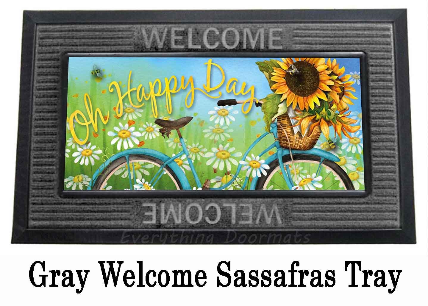 Sassafras Happy Day Sunflowers Mat 10 x 22 Insert Doormat