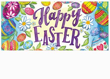 Happy Easter Eggs Sassafras Mat - 10 x 22 Insert Doormat