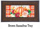 Happy Harvest Floral Pumpkins Sassafras Mat - 10 x 22 Insert Doormat