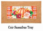 Happy Harvest Floral Pumpkins Sassafras Mat - 10 x 22 Insert Doormat