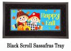 Happy Scarecrow Couple Sassafras Mat - 10 x 22 Insert Doormat