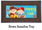Happy Scarecrow Couple Sassafras Mat - 10 x 22 Insert Doormat