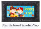 Happy Scarecrow Couple Sassafras Mat - 10 x 22 Insert Doormat