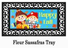 Happy Scarecrow Couple Sassafras Mat - 10 x 22 Insert Doormat