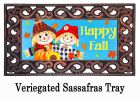 Happy Scarecrow Couple Sassafras Mat - 10 x 22 Insert Doormat