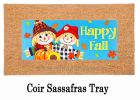 Happy Scarecrow Couple Sassafras Mat - 10 x 22 Insert Doormat