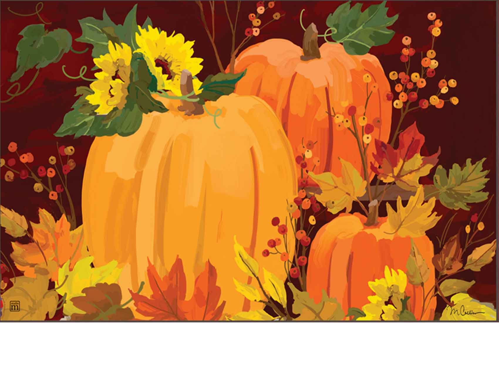 Indoor & Outdoor Harvest Pumpkins MatMate Doormat18x30