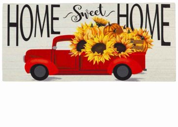 Sassafras Harvest Red Truck Switch Mat - 10 x 22 Insert Doormat