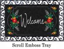 Floral Embossed Chalkboard Floral Doormat - 19 x 30