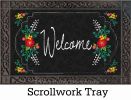 Floral Embossed Chalkboard Floral Doormat - 19 x 30