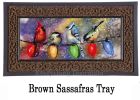 Sassafras Holiday Chirpers Mat - 10 x 22 Insert Doormat